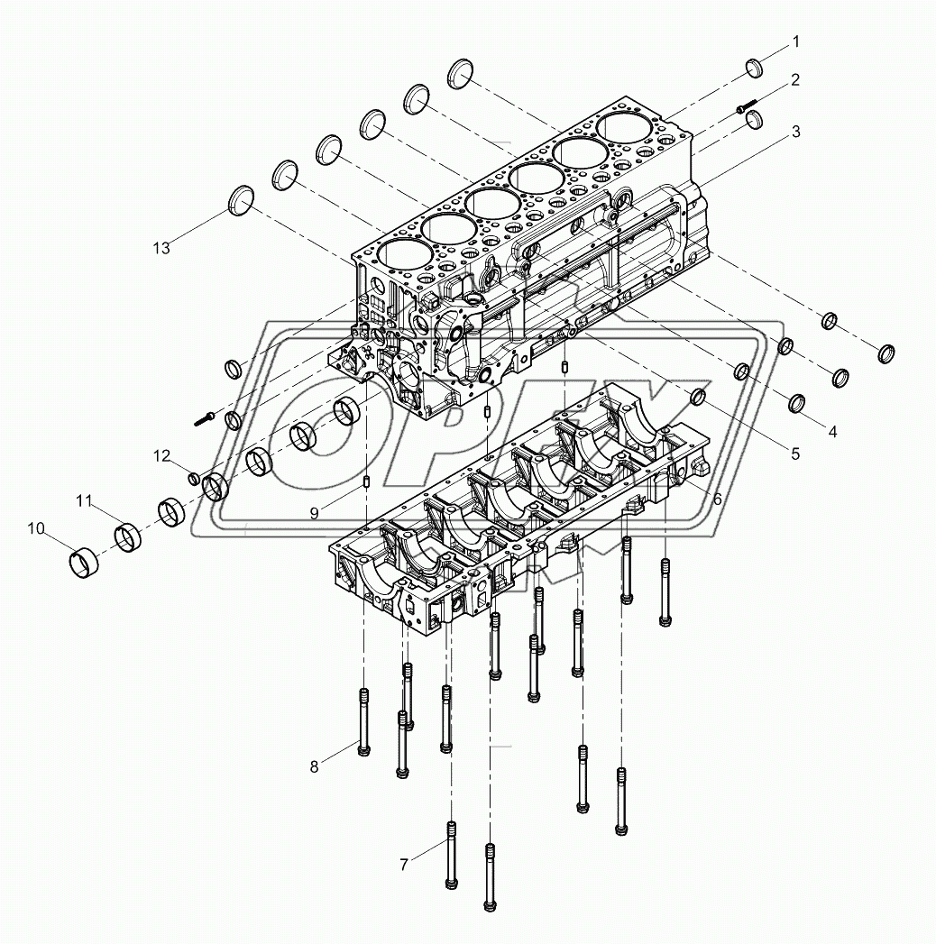 Pre-assembled cylinder block