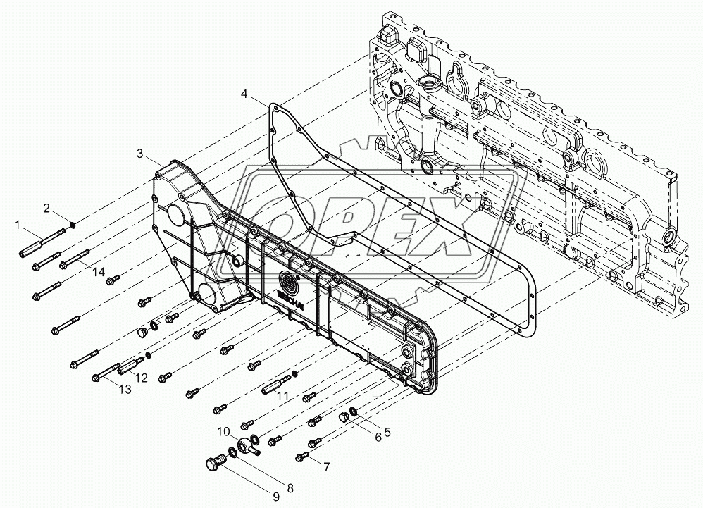 Oil cooler cover combined with group