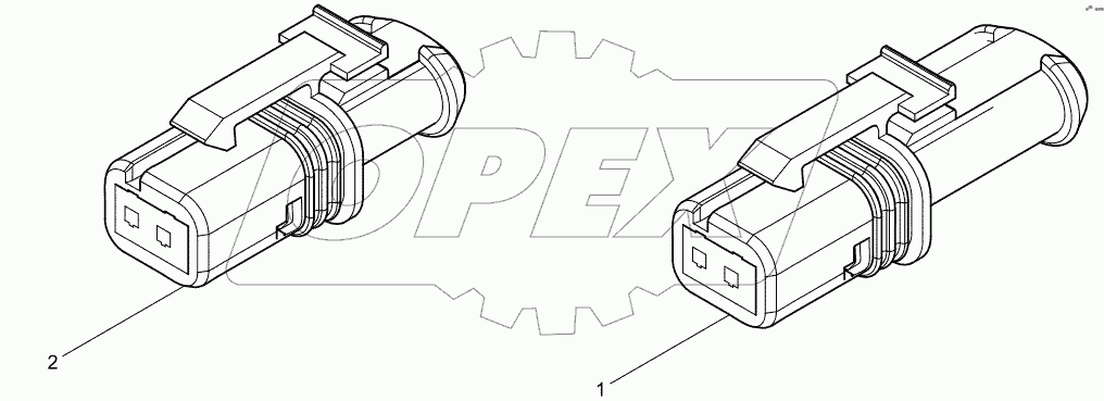  Double-ended 2-hole connector assembly
