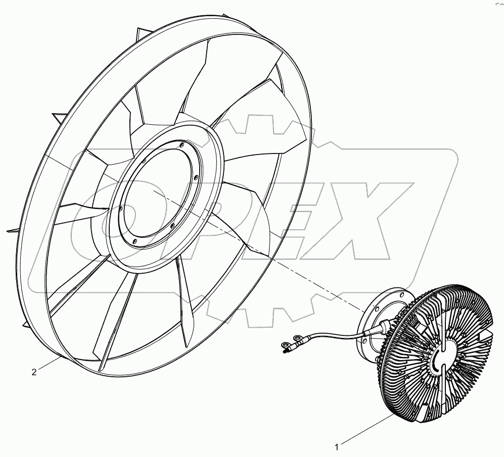  Electronically controlled silicon oil clutch fan assembly