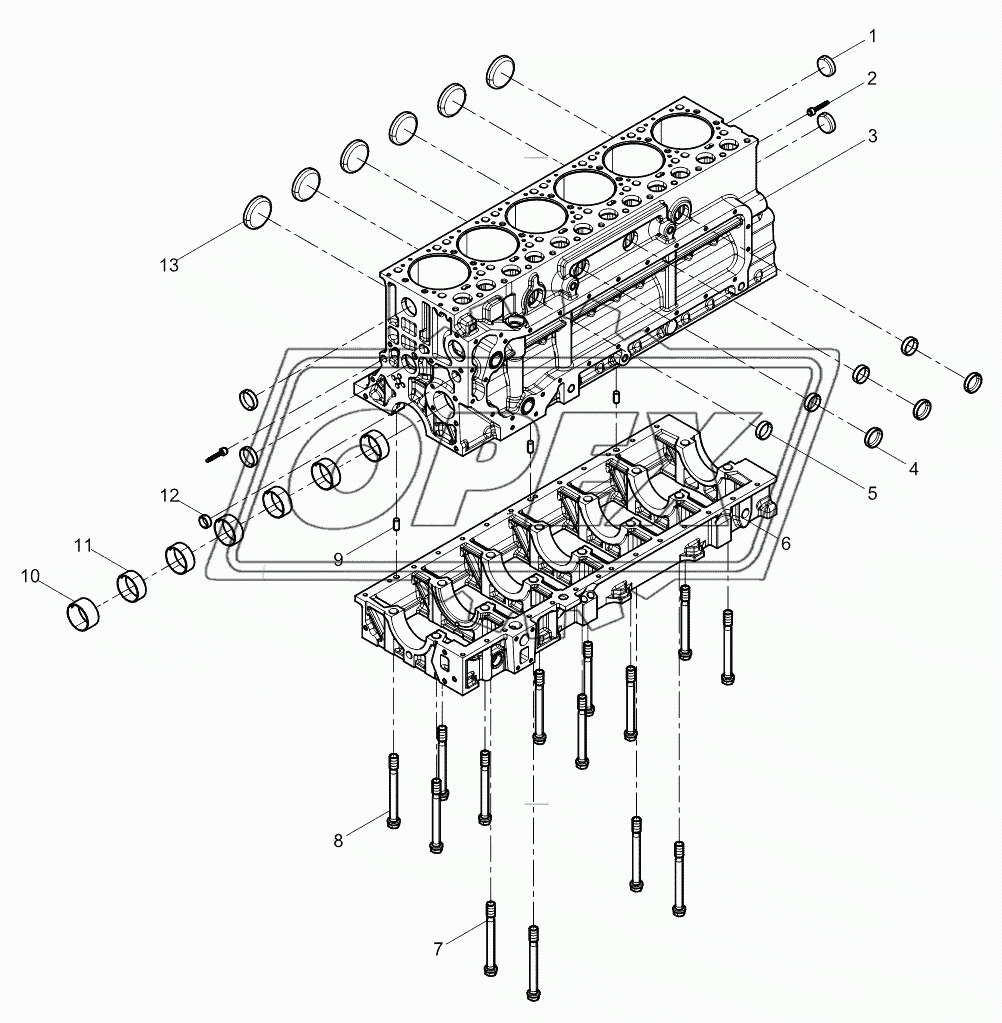 Pre-assembled cylinder block