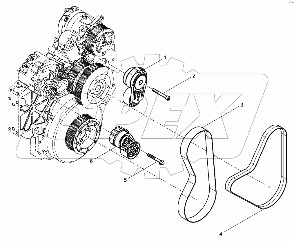  Tensioner and belt asesmbly