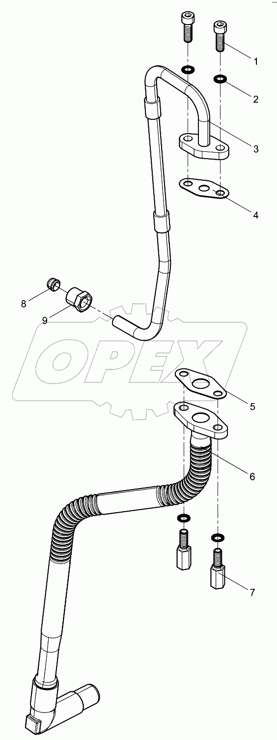  Turbocharger oil pipe group