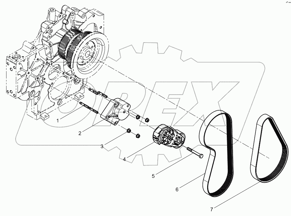  Tensioner and belt combination group