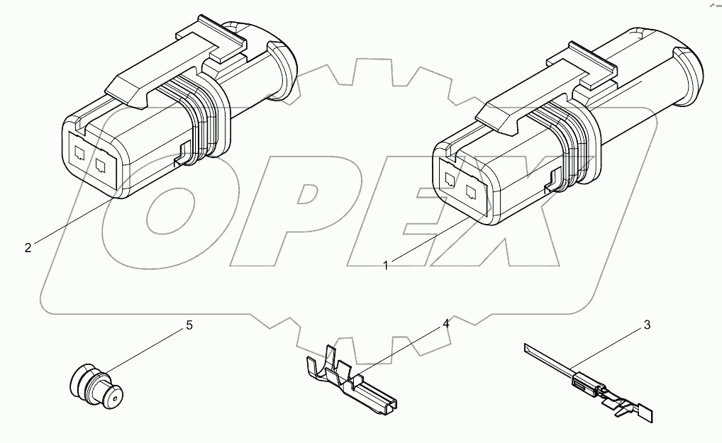  Double-ended 2-hole connector assembly