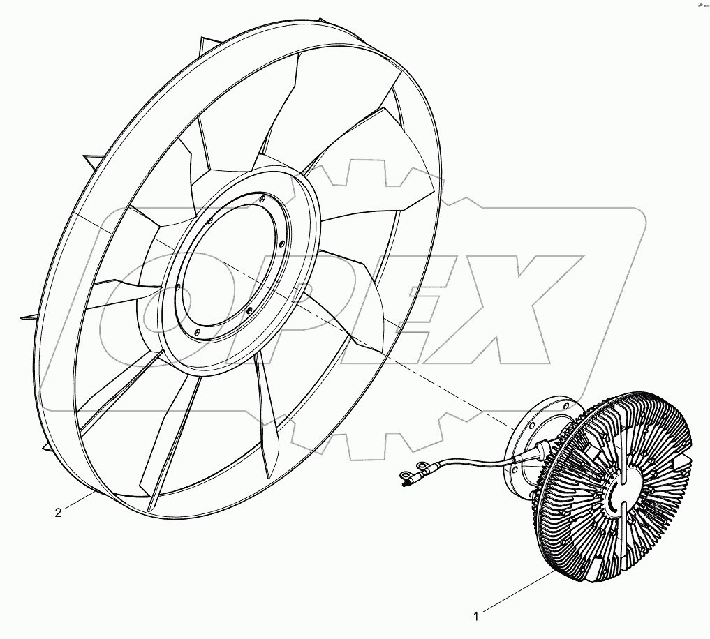  Electronic control silicone oil clutch fan assembly