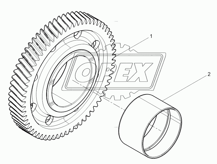 Intermediate gear subassembly