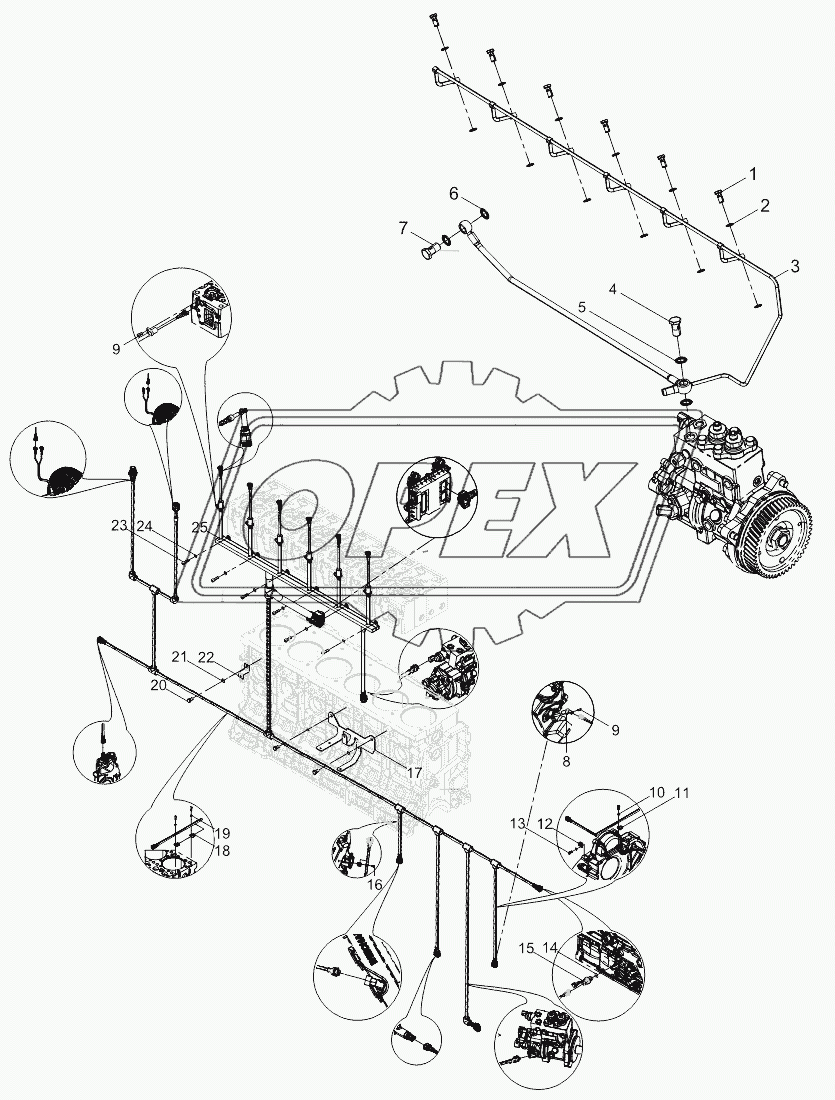 Electronic Control System Harness and Sensor Group