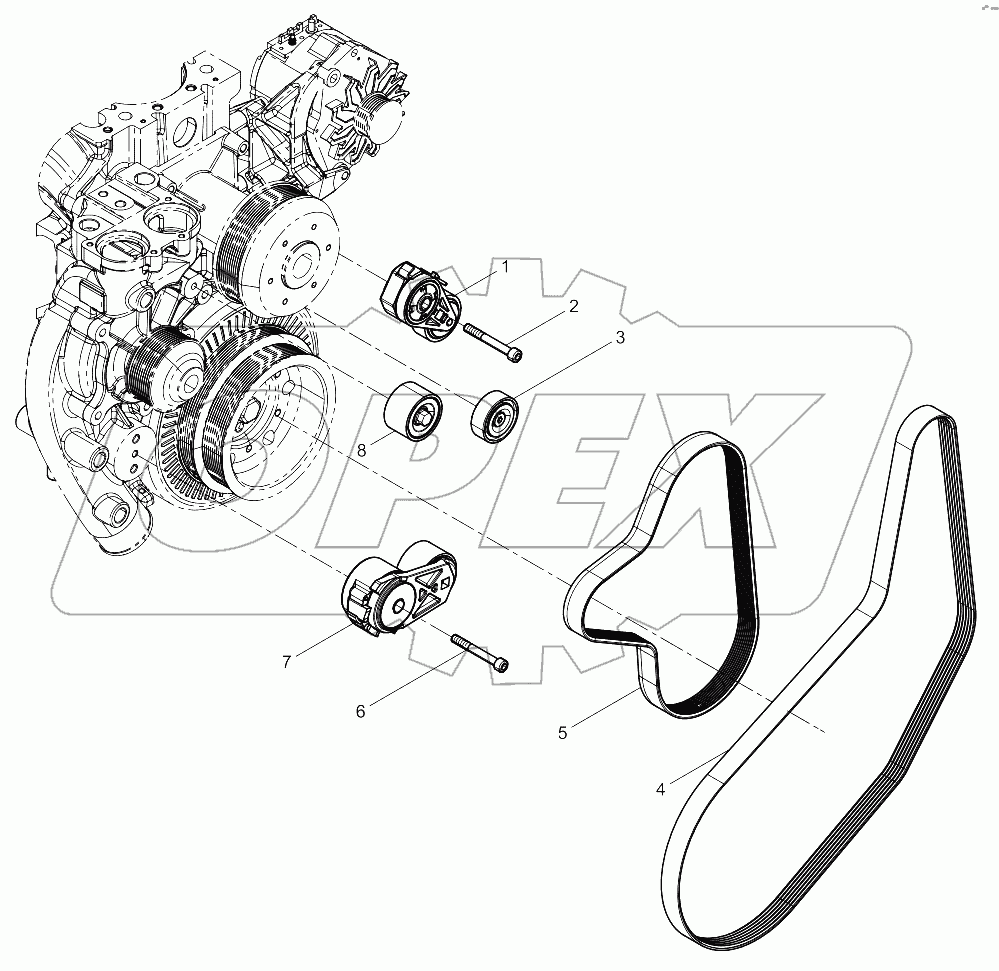  Tensioner And Belt Group