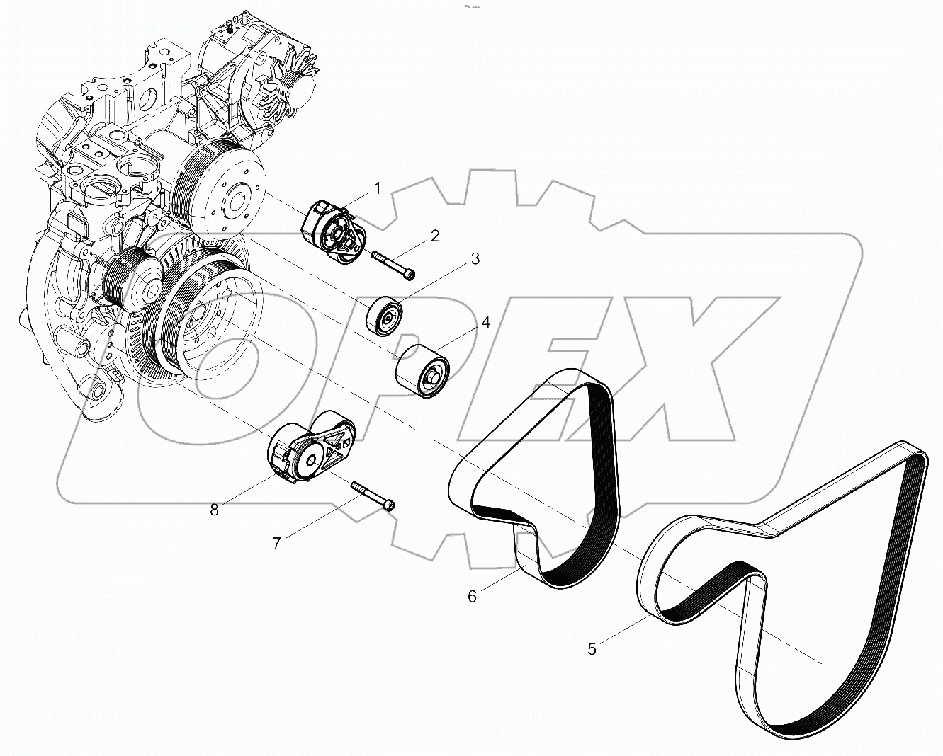  Tensioner And Belt Group