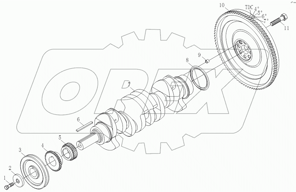 Crankshaft and Flywheel Assembly