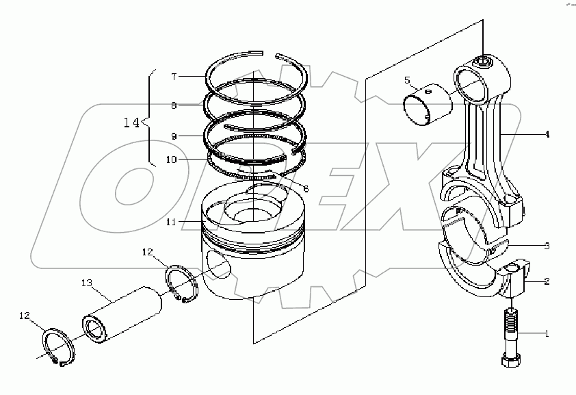 Piston and Connecting Rod Assembly