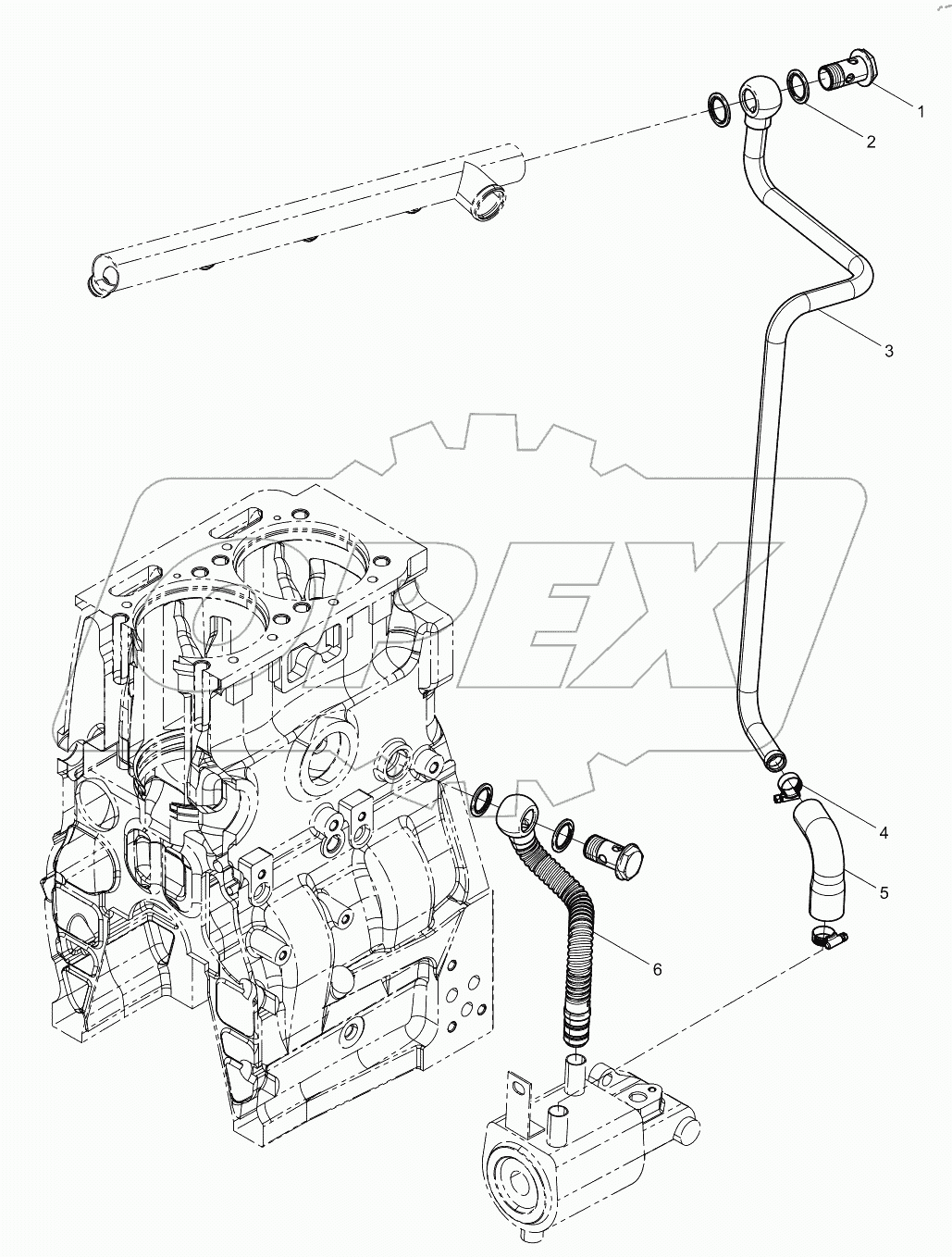  Oil Cooler Water pipe assembly