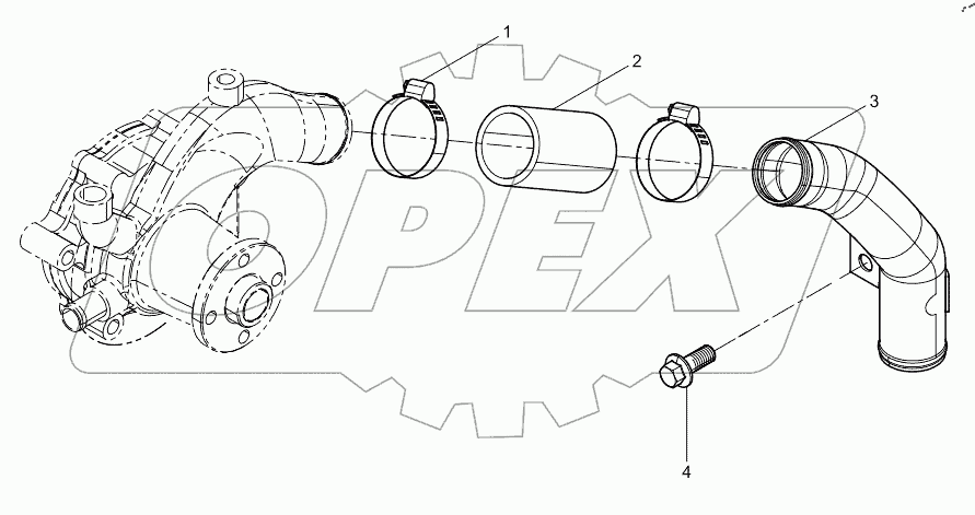  Впускная труба водяного насоса