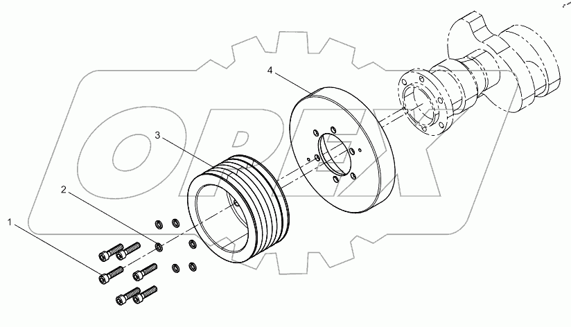  Шкив коленчатого вала в сборе