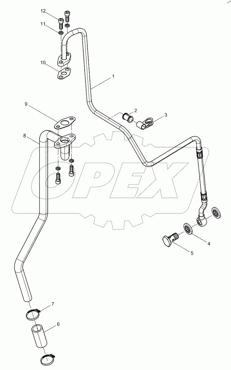  Масляная труба турбокомпрессора в сборе