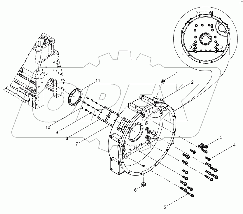  Корпус маховика в сборе
