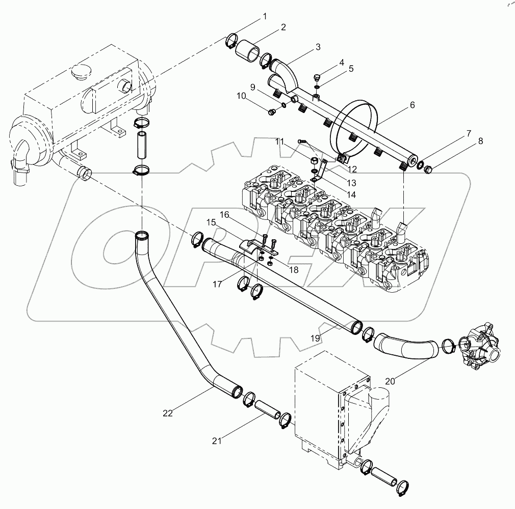  Cooling water pipe group