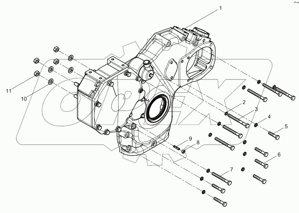  Front wall cover assembly (gear end)