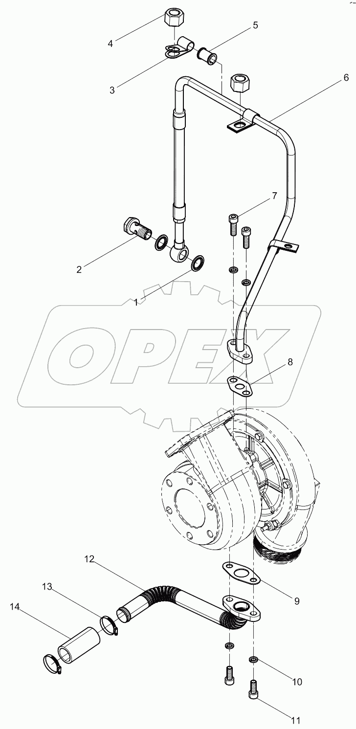  Turbocharger Oil pipe Group