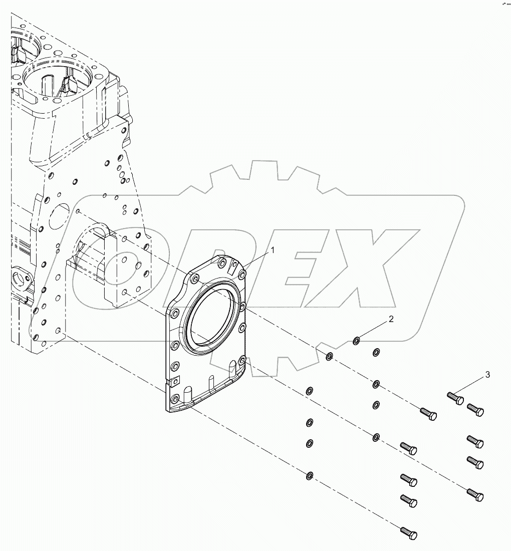  Flywheel end rear oil seal cover assembly