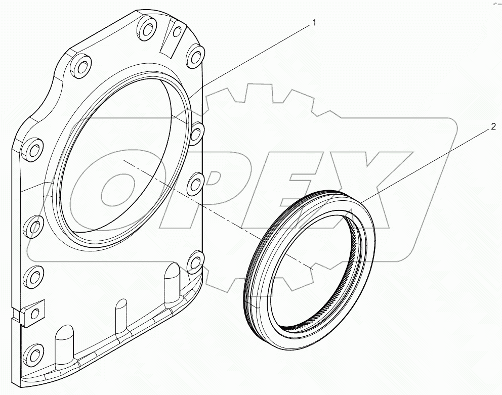  Flywheel end rear oil seal cover assembly