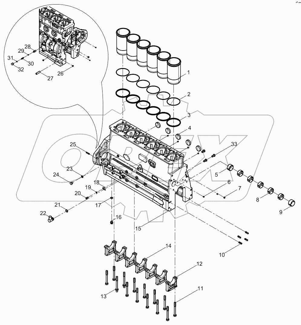 Cylinder block subassembly