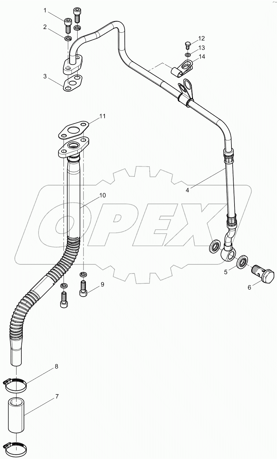  Supercharger lubricating oil pipe assembly
