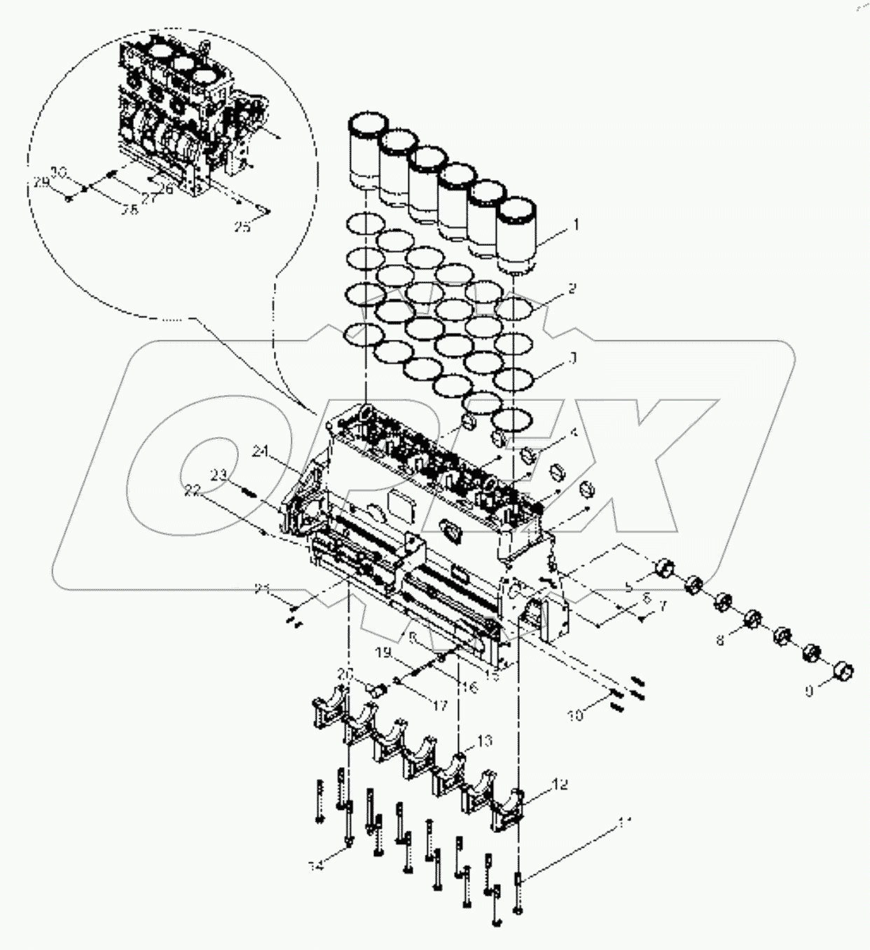  13050827 Cylinder block subassembly