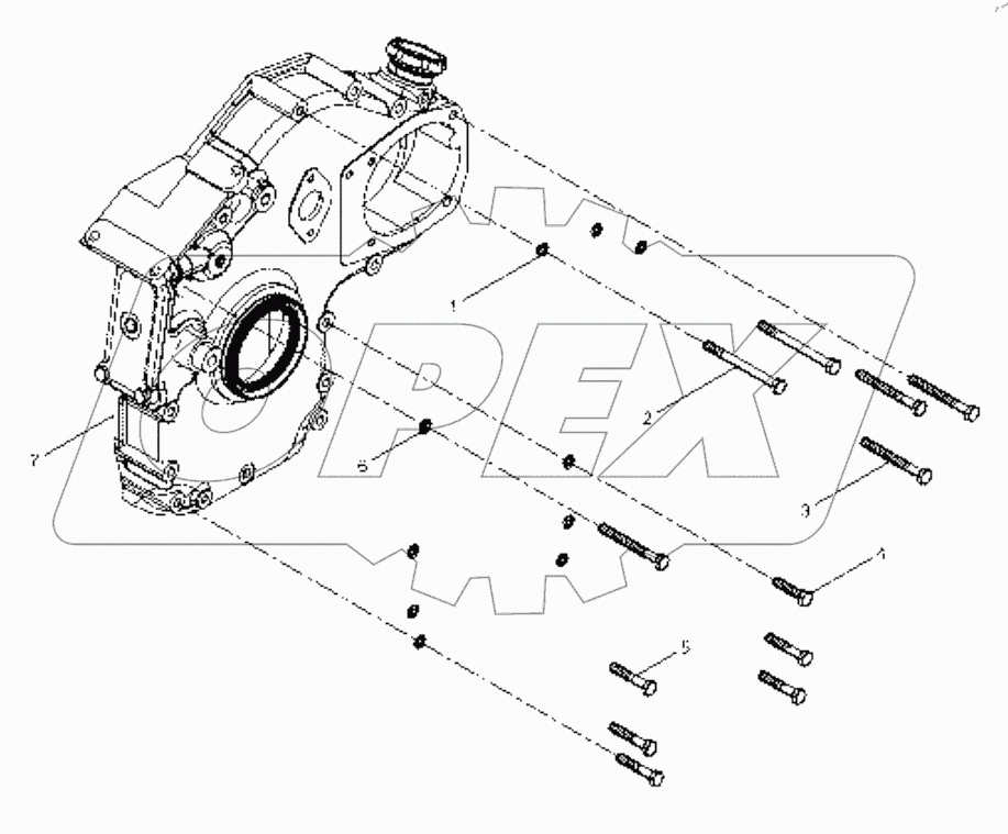  Front wall cover assembly (gear end)