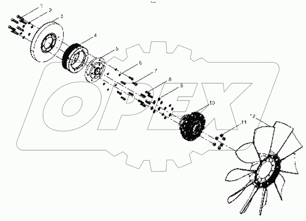  V belt pulley assembly with damper