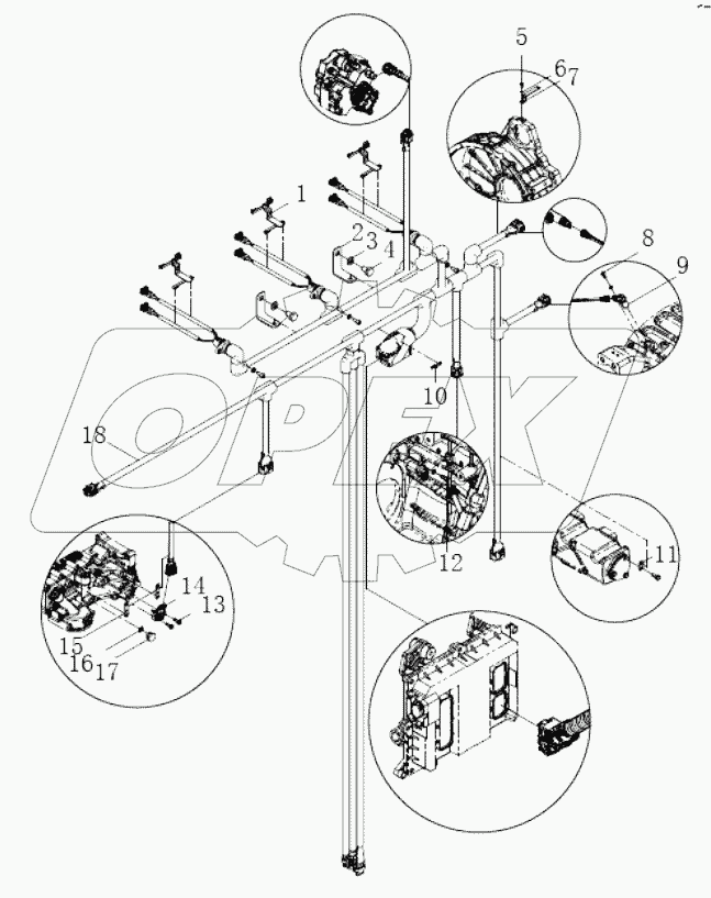  Electrical control harness and sensor combination group