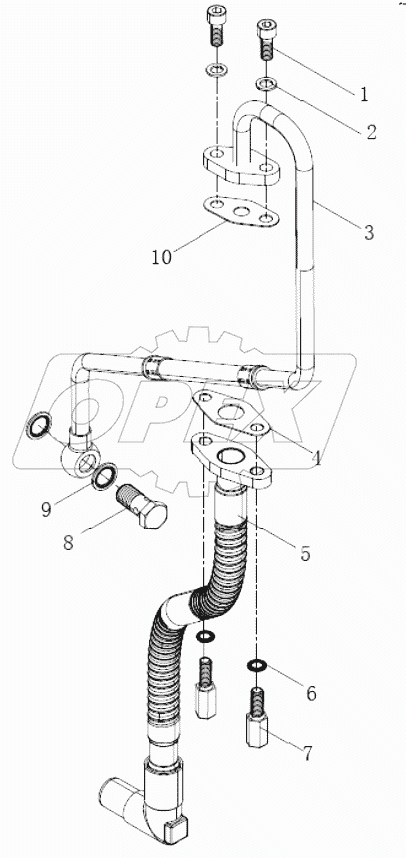  Turbocharger lube oil pipe combination