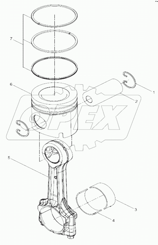  Piston connecting rod combination