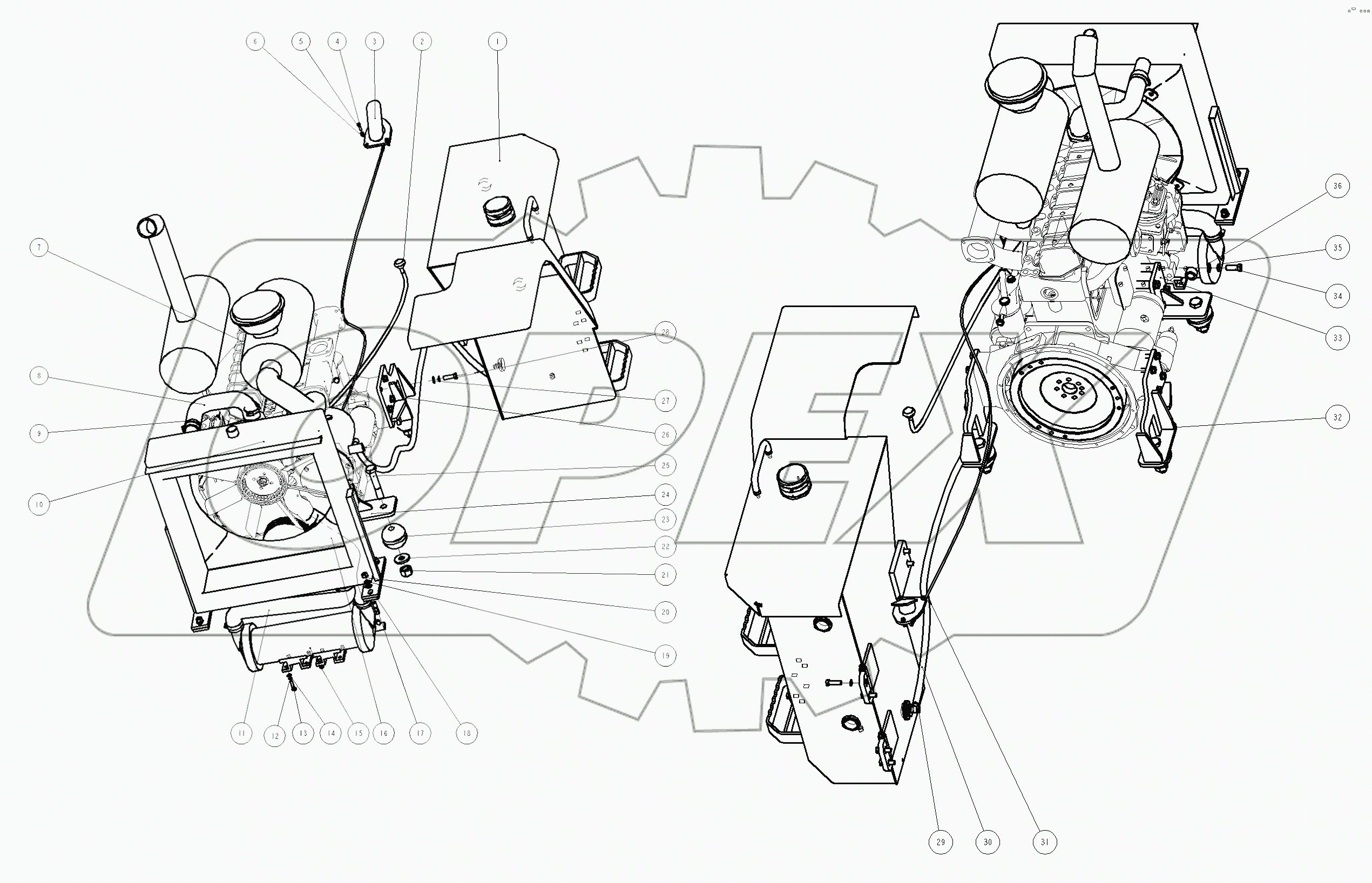  Diesel engine system (with LR4105G84 diesel engine)