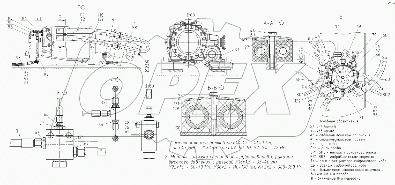 001410105000 00 Гидрооборудование тележки
