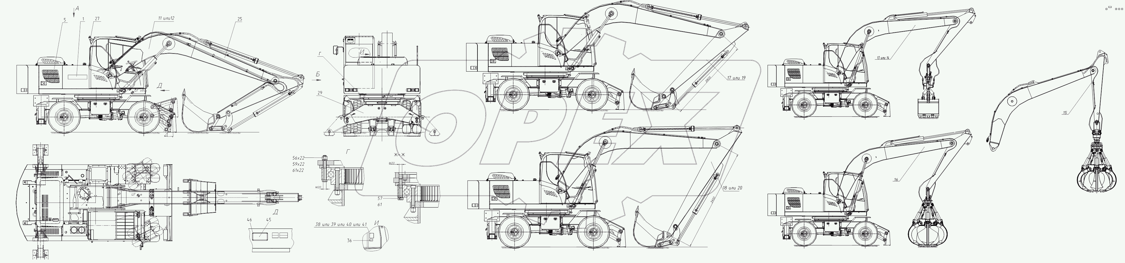 318920000000 00 Экскаватор пневмоколесный гидравлический TVEX-180W
