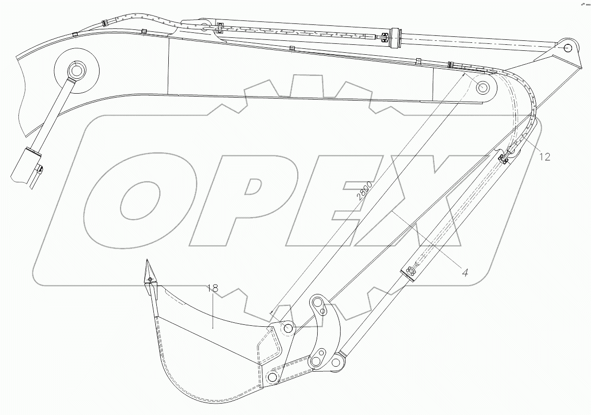 318902100000 00 Рабочее оборудование обратной лопаты