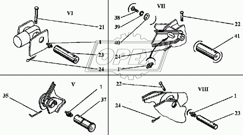 Рабочее оборудование обратной лопаты (части V..VIII)
