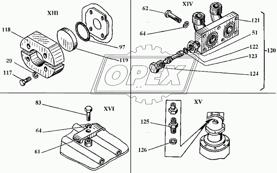 Гидрооборудование на поворотной платформе ГГ4.20 (часть XIII..XVI)