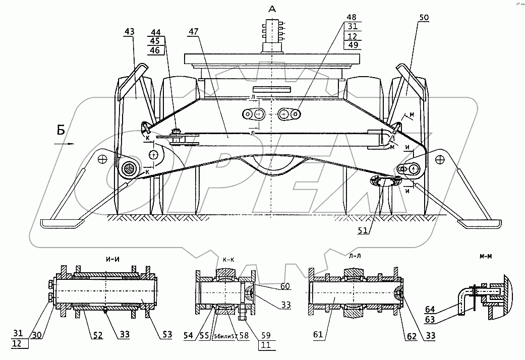 Ход пневмоколесный (ЭО-3323А.71.00.000)