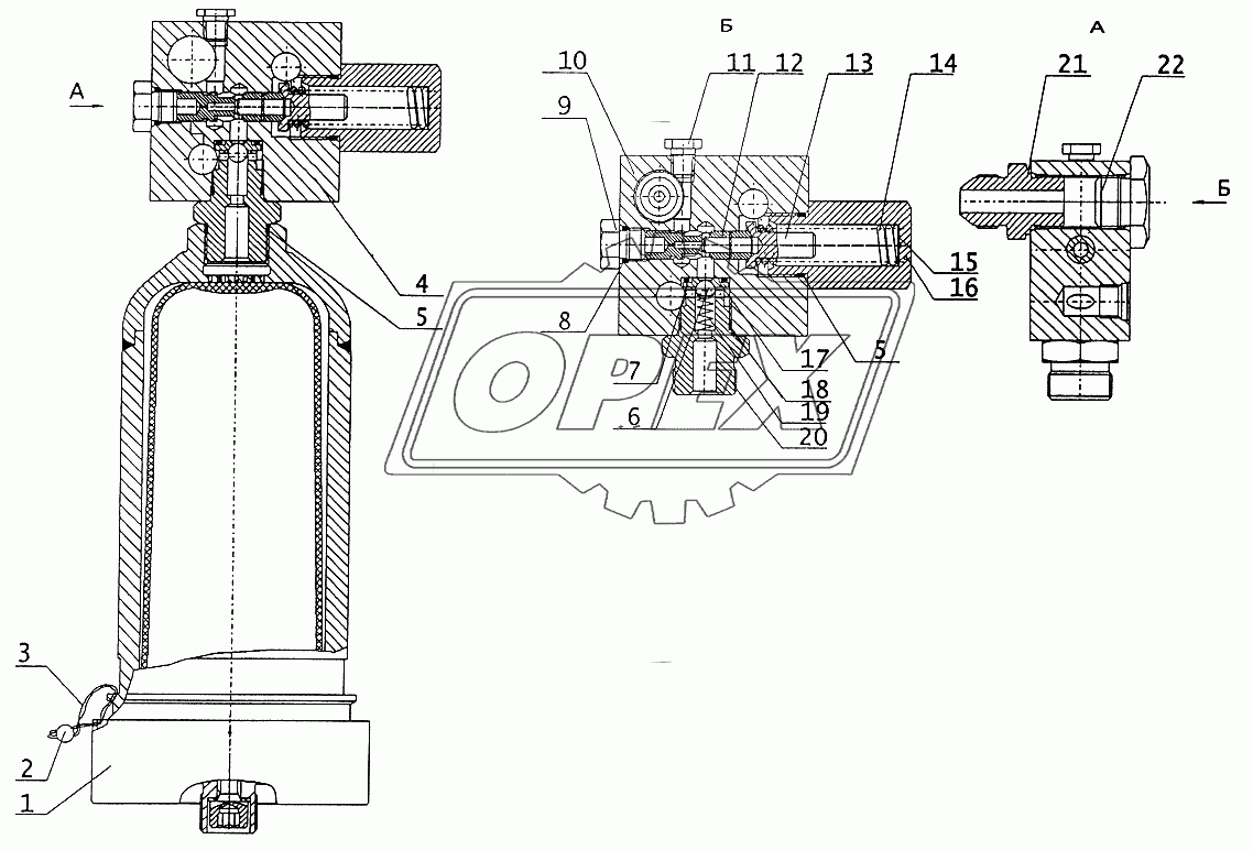 Пневмогидроаккумулятор с гидроклапанами (64002.10.000)