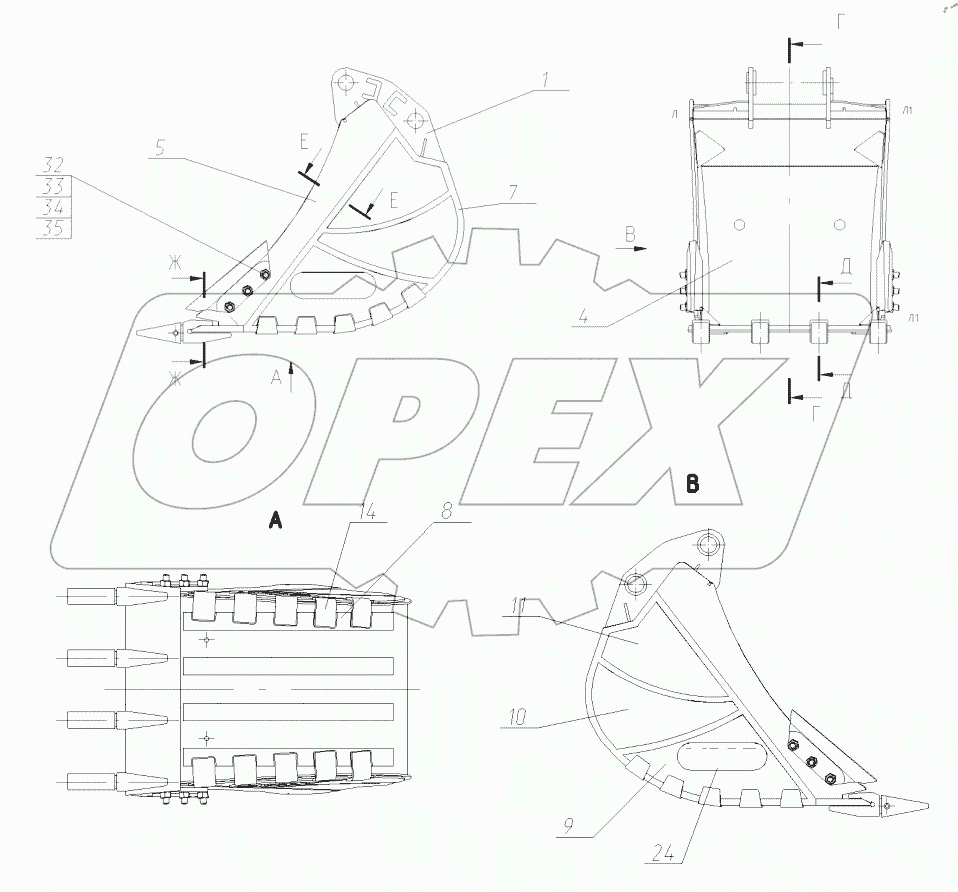  Ковш обратной лопаты. 150-00-80.80.300