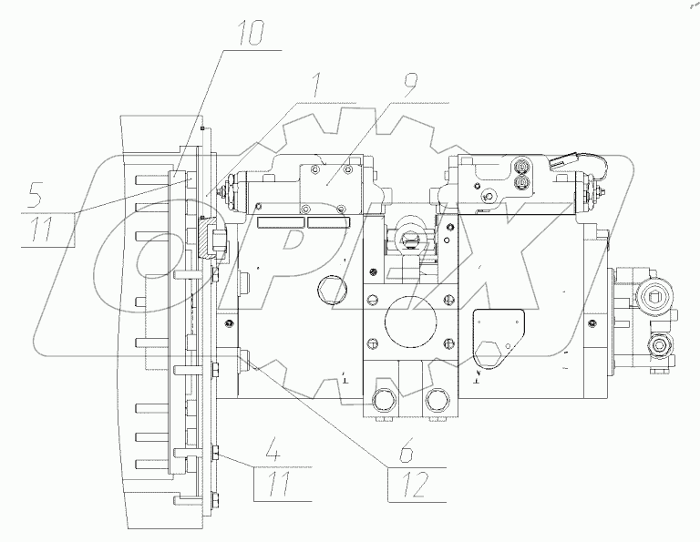  Установка насоса. 195-17-28.02.000