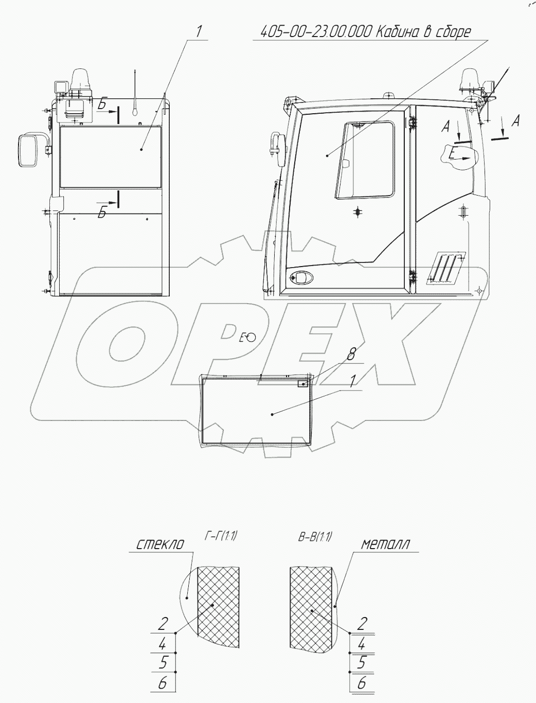  Форточка задняя. 405-00-23.86.000