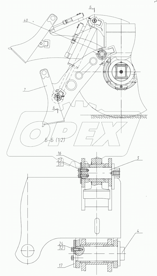  Установка отвала 160-00-50.70.000