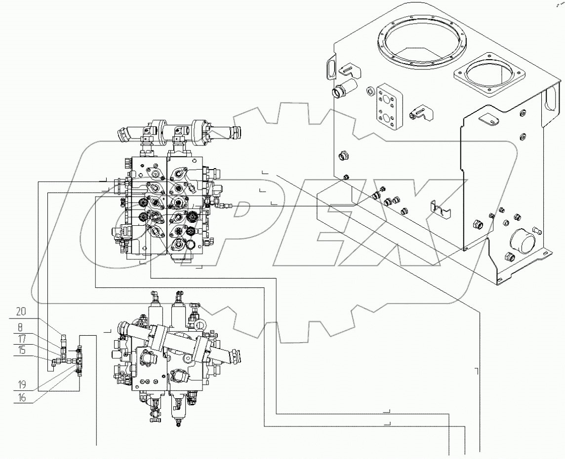  Гидроуправление экскаватором. 220-70-42.20.000