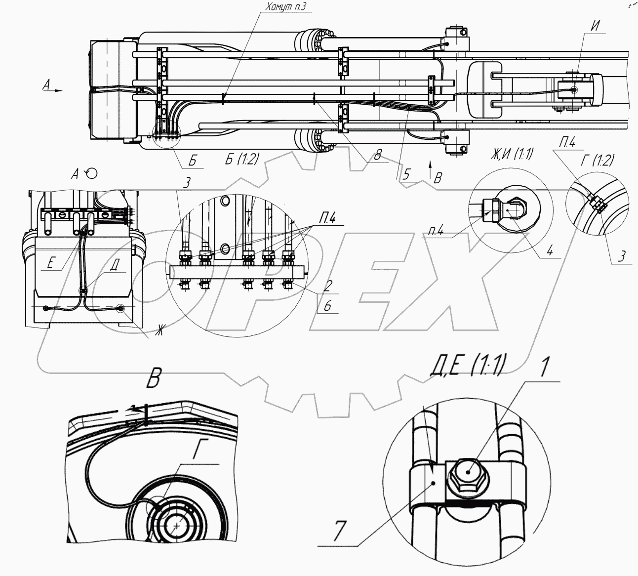  Дистанционная смазка. 225-10-80.90.000