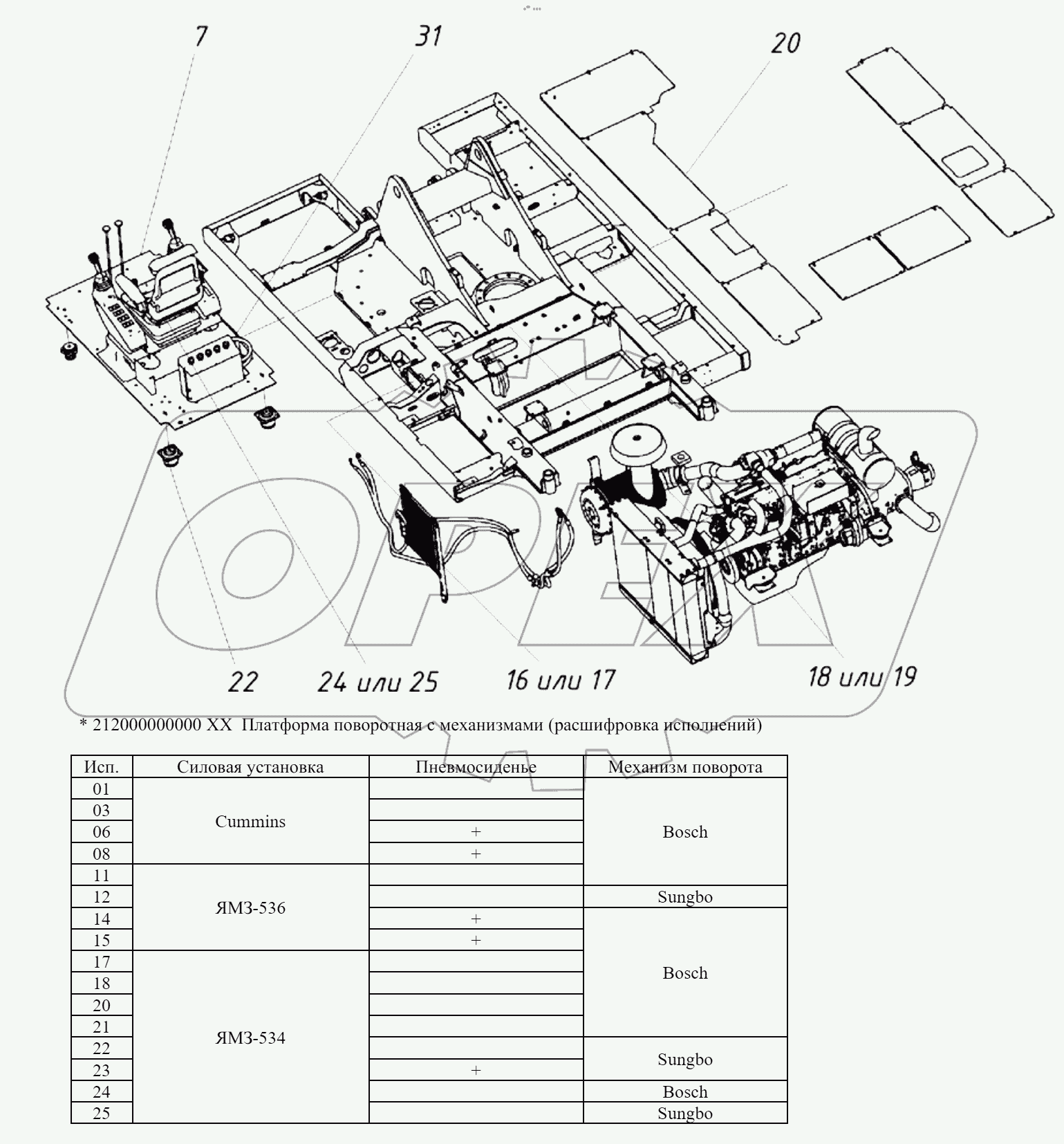  212000000000 ХХ Платформа поворотная с механизмами