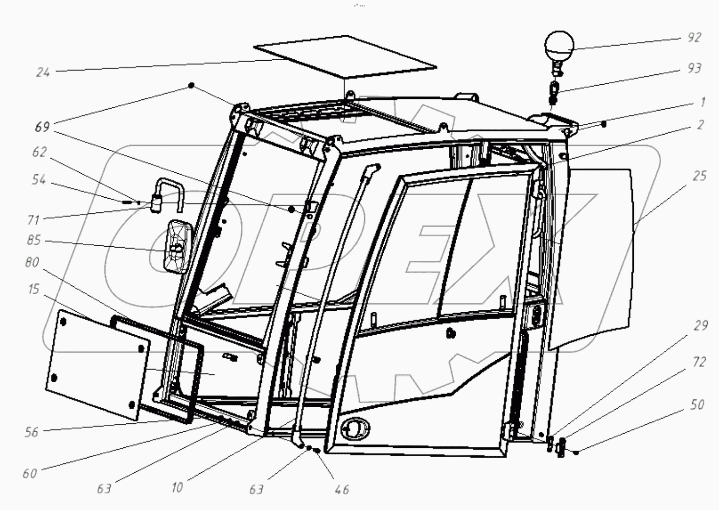  202020100000 00 Кабина в сборе